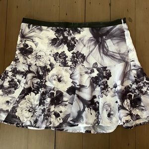 Express Floral Skirt with Faux Leather Trim Size 2